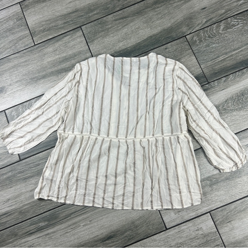 Fever Cream and Brown Striped Long Sleeve Top - Picture 7 of 12